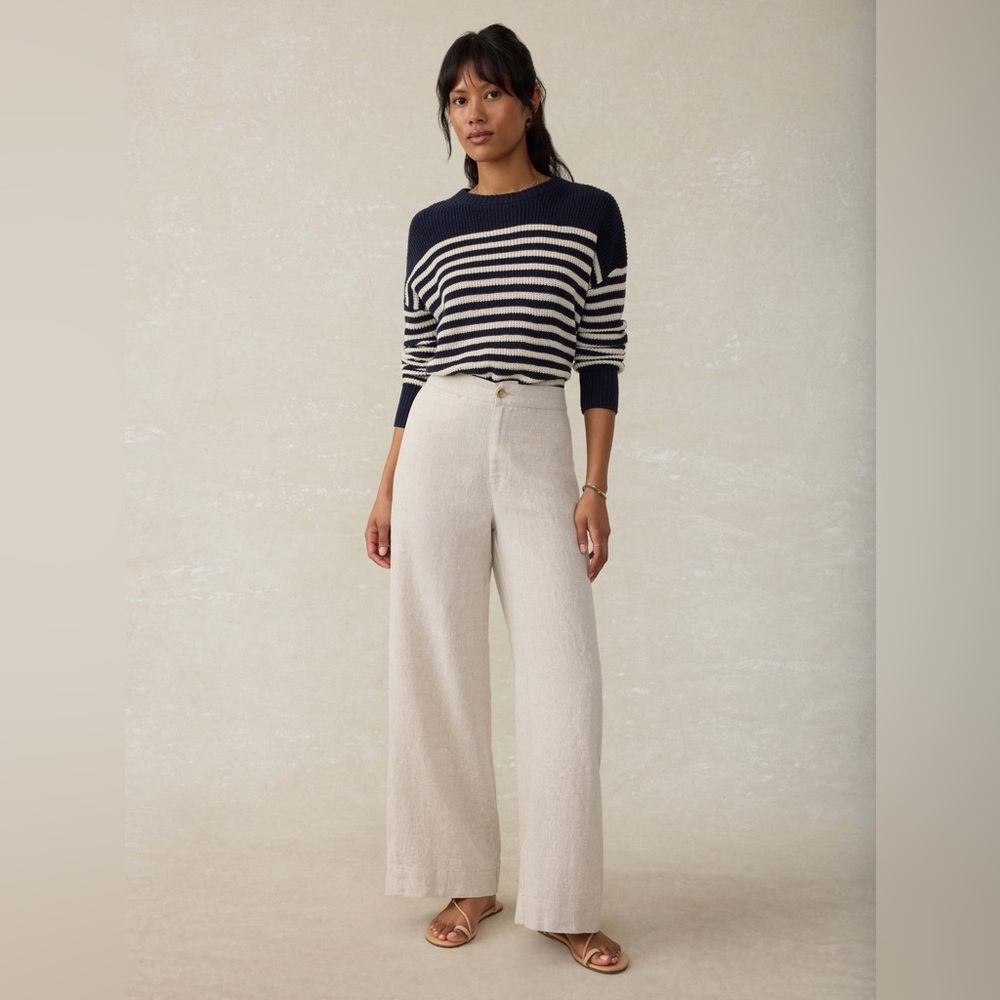NWT Faherty Sun Strider Linen Wide Leg Pants Sz XL